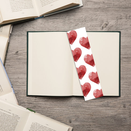 Watercolour Red Love Hearts Edged Bookmark - Image 2