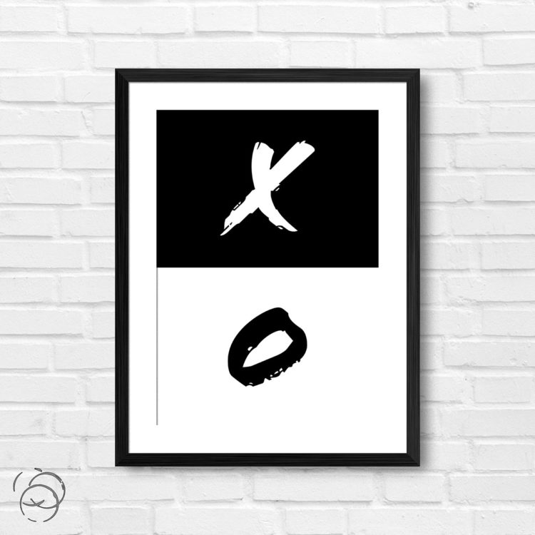 X O Hugs And Kisses Inverted Print