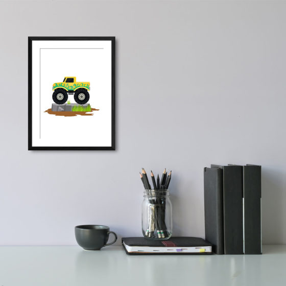 Yellow Swirl Monster Truck Print - Image 2