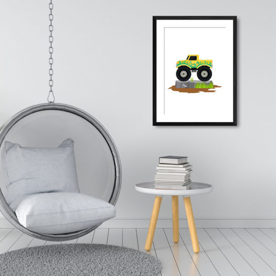 Yellow Swirl Monster Truck Print - Image 3