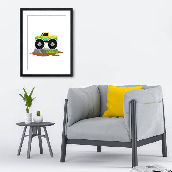 Yellow Swirl Monster Truck Print - Image 4