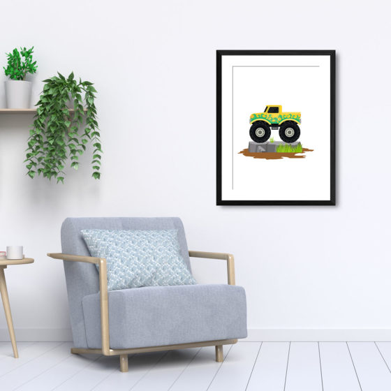 Yellow Swirl Monster Truck Print - Image 5